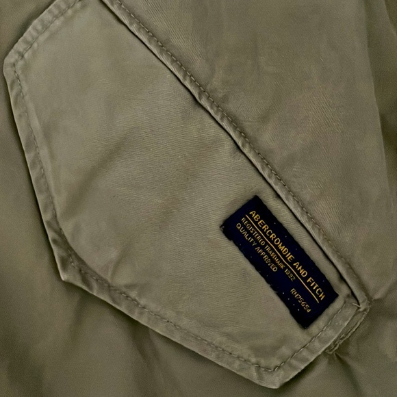 Abercrombie & Fitch Olive Green Sherpa Jacket Size Small - Picture 6 of 14